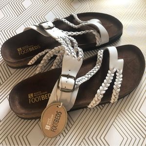 White Mountain Leather Footbeds Sandal Shoes